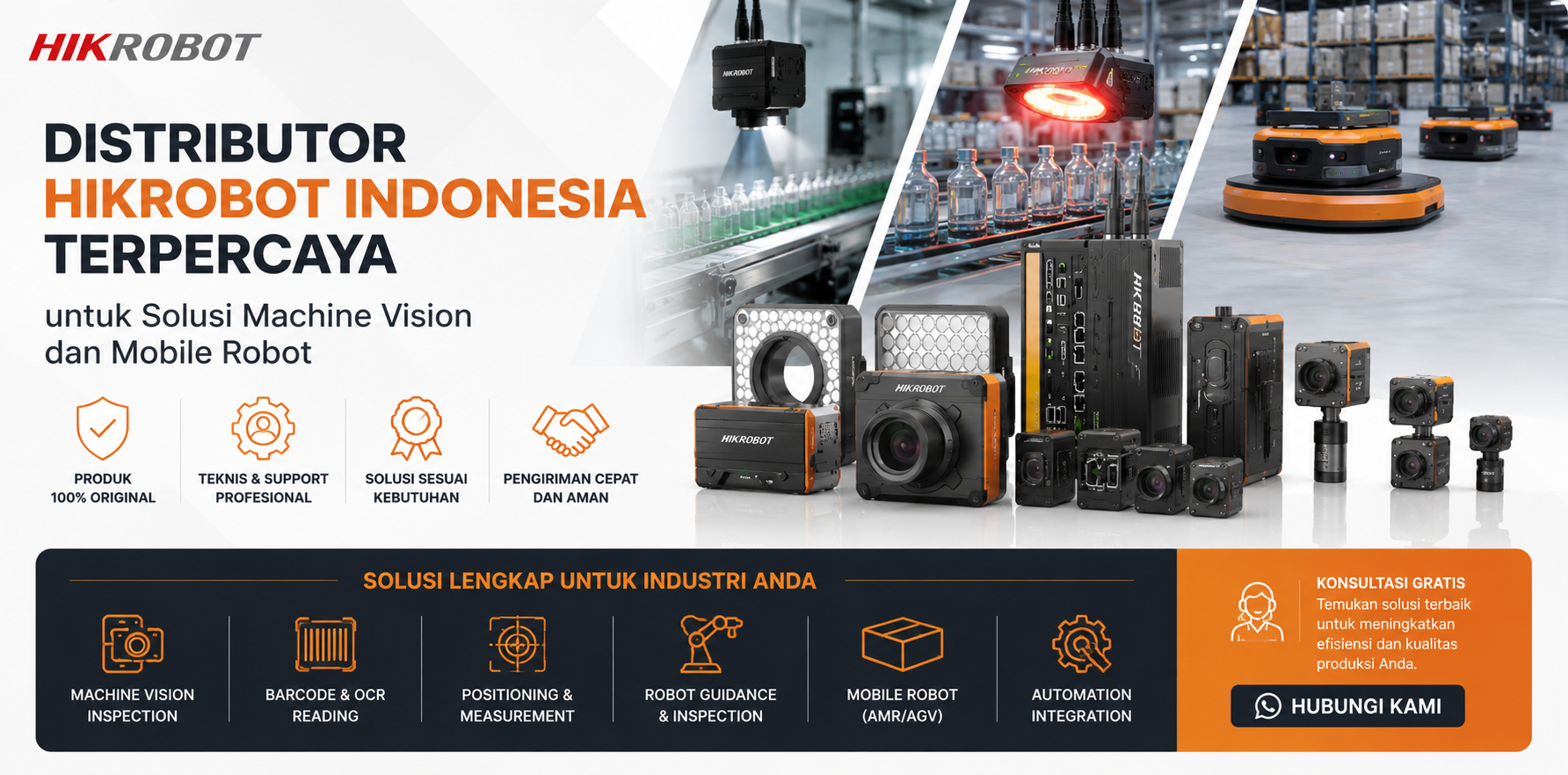 Distributor Hikrobot Indonesia PT Berkah Solusi Mandiri melayani machine vision dan mobile robot