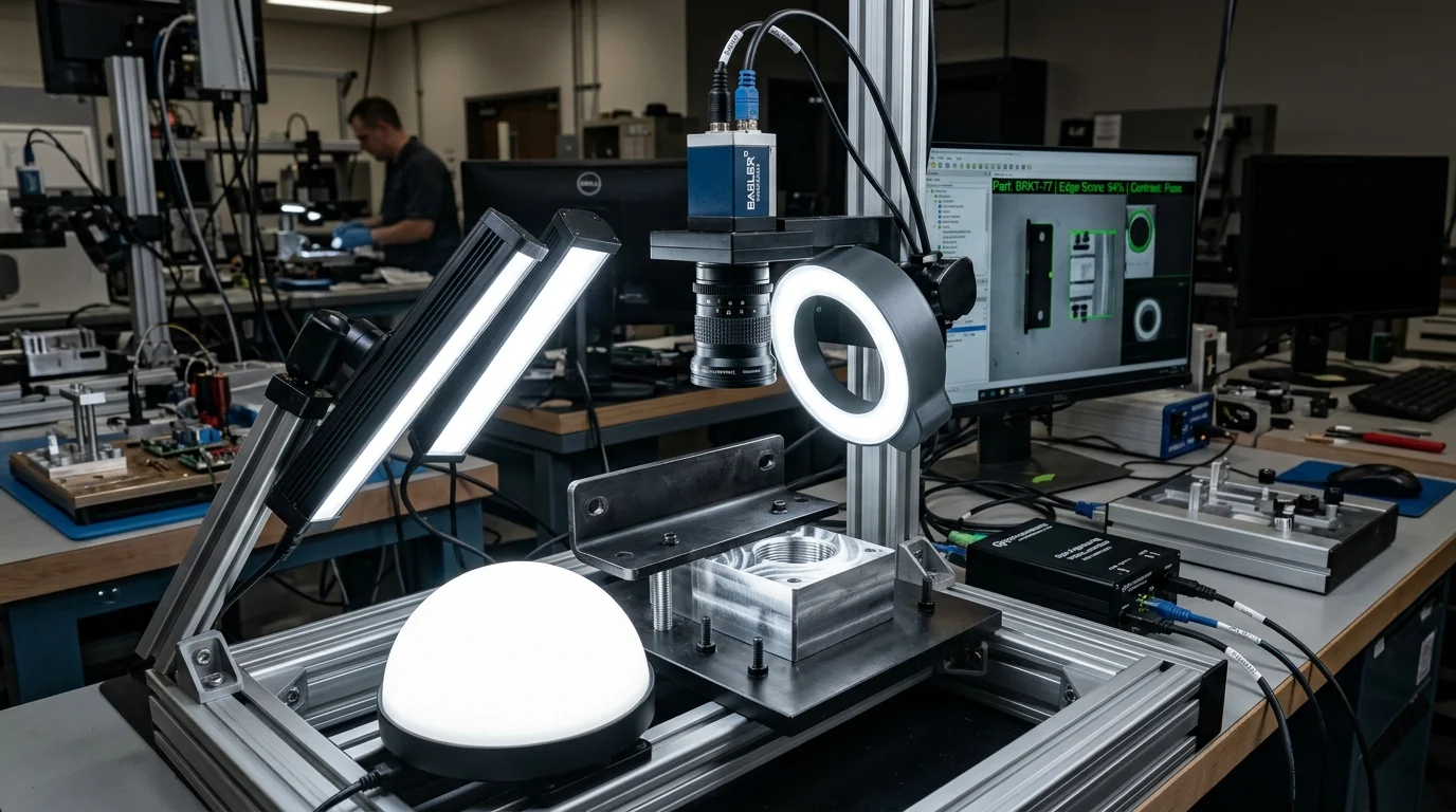 Peralatan lighting machine vision industri untuk meningkatkan kontras inspeksi kamera