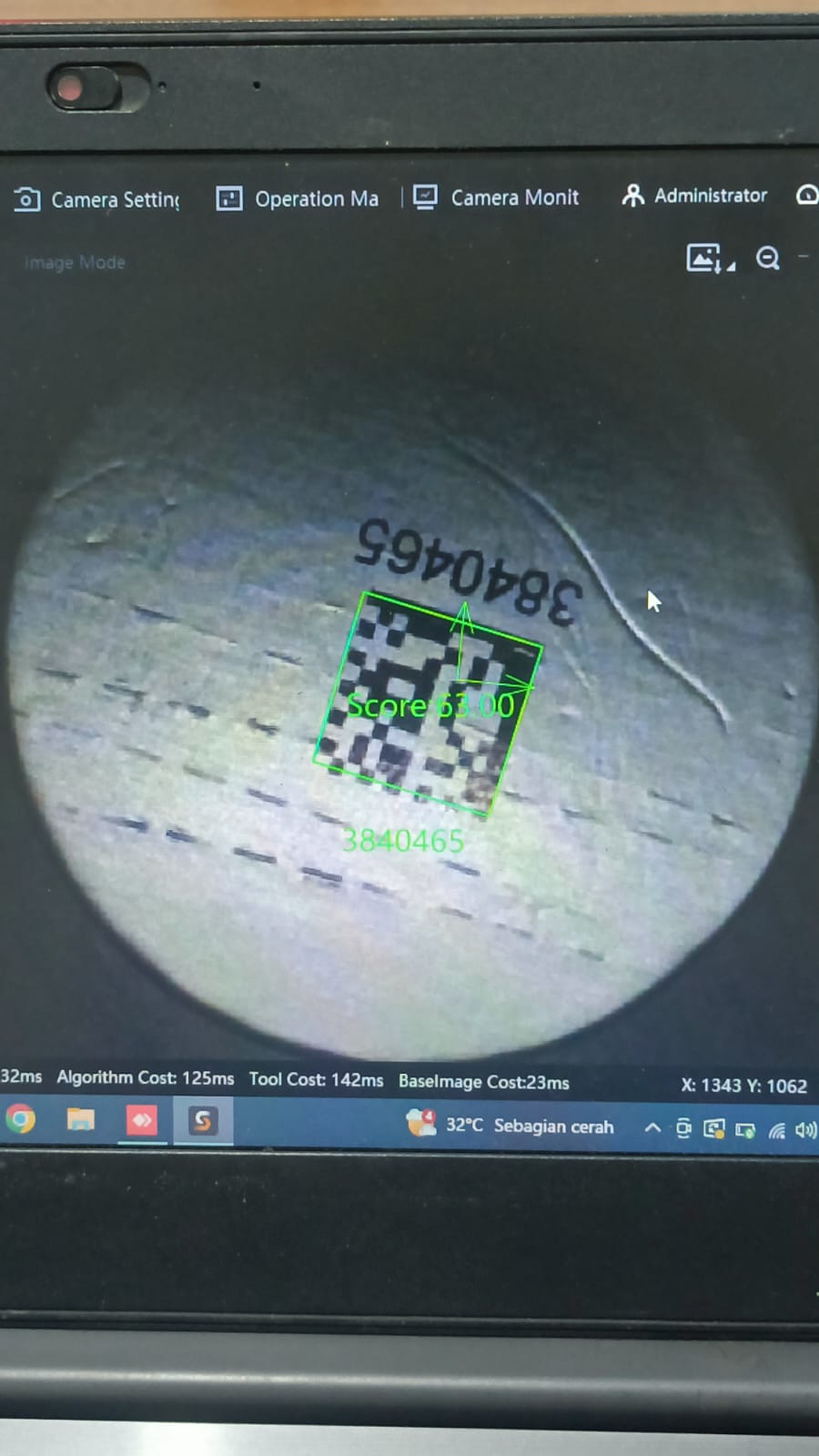 Data Matrix Code Verification System Industrial Vision Inspection automation project Indonesia