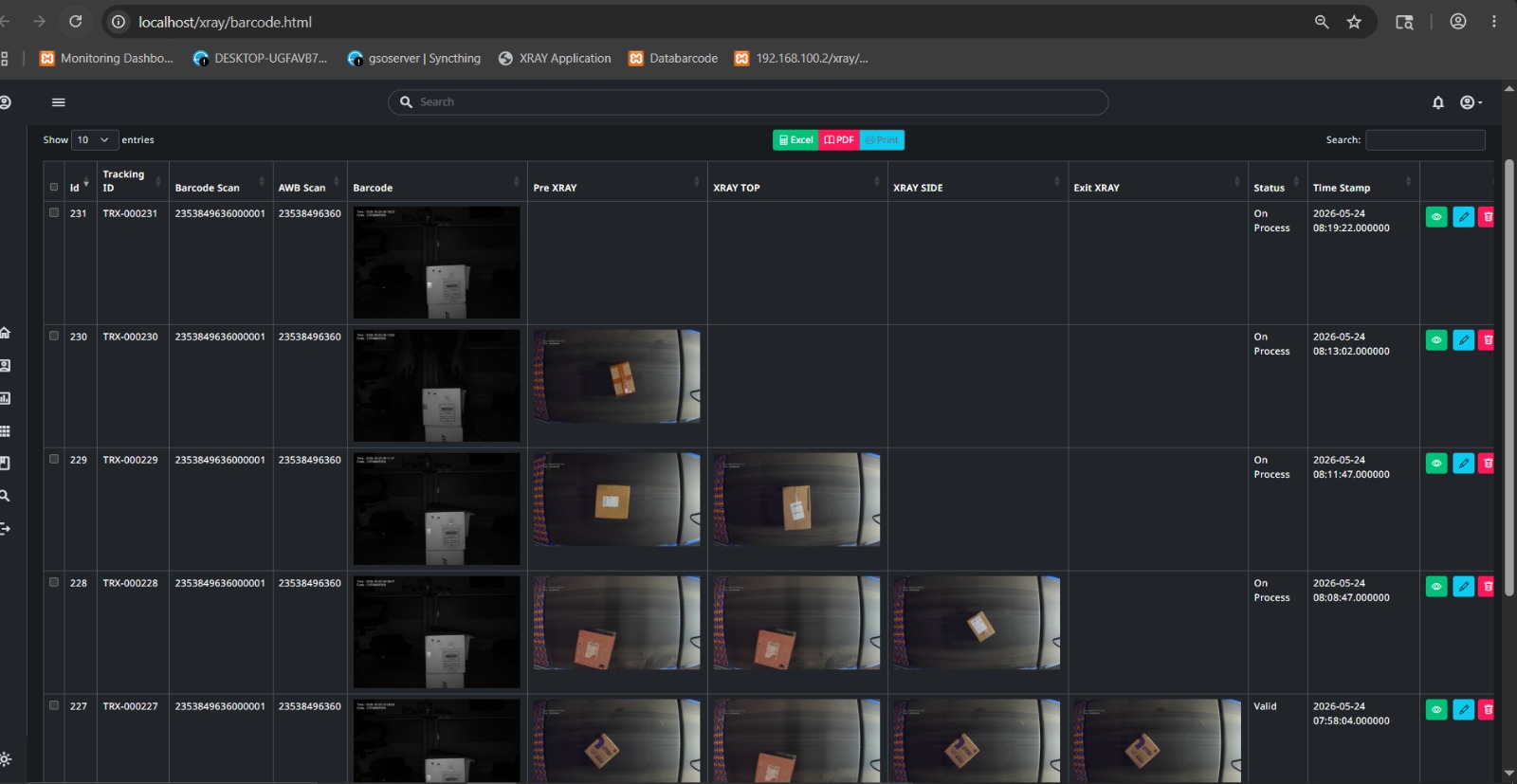Project X-Ray Barcode Tracking System Barcode Tracking Automation automation project Indonesia
